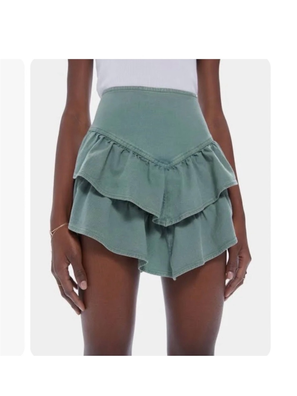 Mother High-Waist Ruffle Layered Skirt